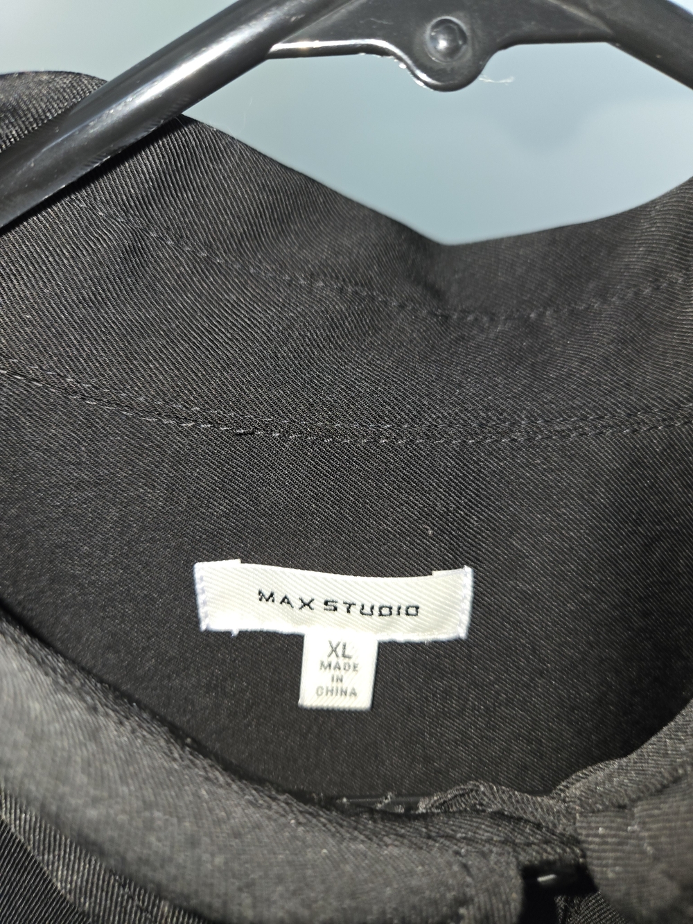 Max Studio Black Button-Front Shirt with Chest Pockets - Picture 3 of 3